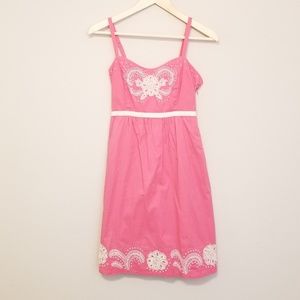 Moulinette Soeurs Pink Embroidered Dress Size 2